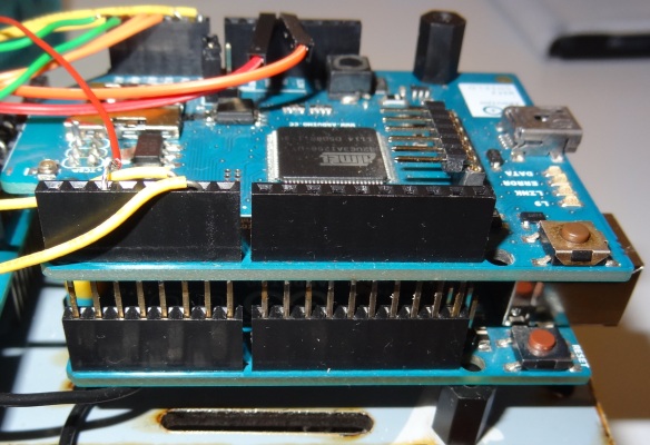 Arduino uno stacked with wifi shield